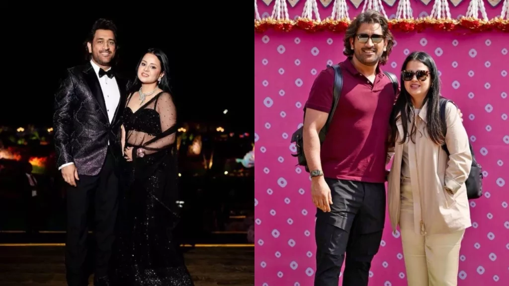 Pictures: Stylish MS Dhoni And Beautiful Wife Sakshi Stuns In Black At Ambani's Pre-Wedding Bash