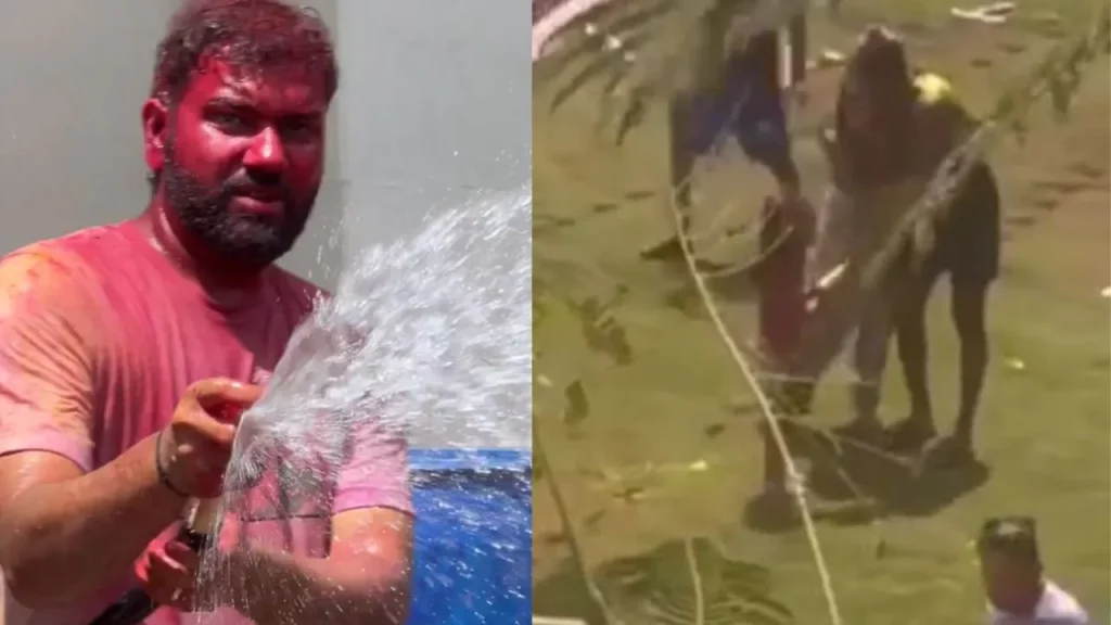 VIDEO - Hardik Pandya Celebrates Holi With Rohit Sharma's Wife And Daughter