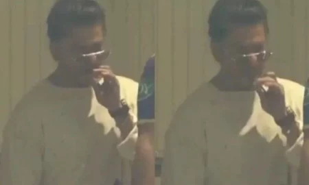 VIDEO - KKR Owner Shah Rukh Khan Caught Smoking In The Stands During KKR vs SRH Match