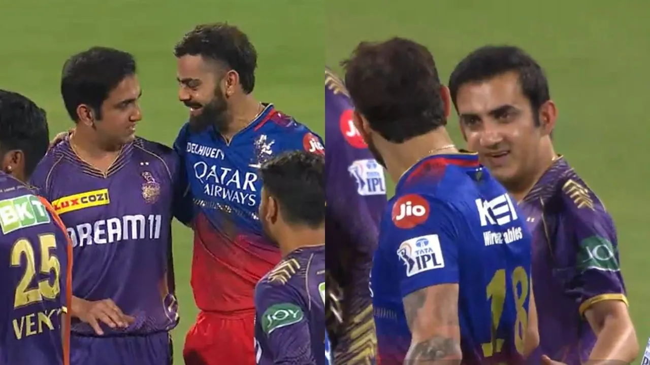 VIDEO - Virat Kohli And Gautam Gambhir Hug Each Other During RCB vs KKR