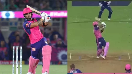 Watch: Riyan Parag Dominates Anrich Nortje; Smashes 25 Runs In A Single Over