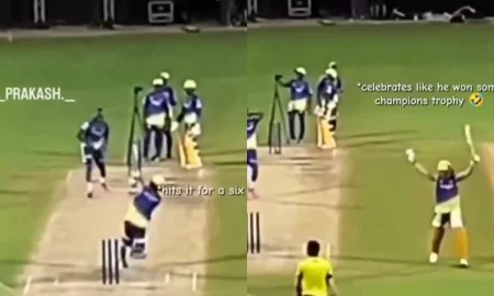 [Watch] MS Dhoni Hits Bravo For A Six During Practice; Then Celebrates With Arms Raised