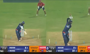 [Watch] Krunal Pandya Hits A Gorgeous Straight Six To Harshal Patel During LSG vs PBKS