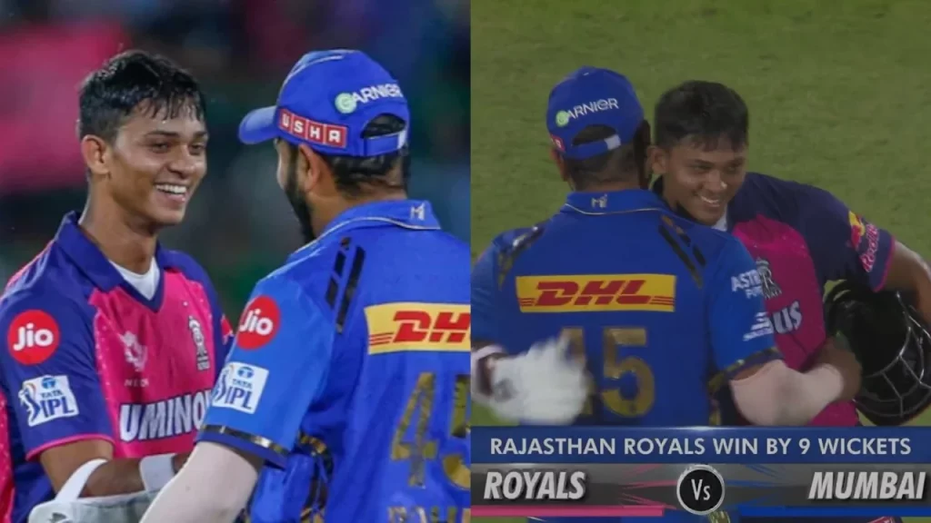 VIDEO - Rohit Sharma Hugged Yashasvi Jaiswal After His Century Against MI