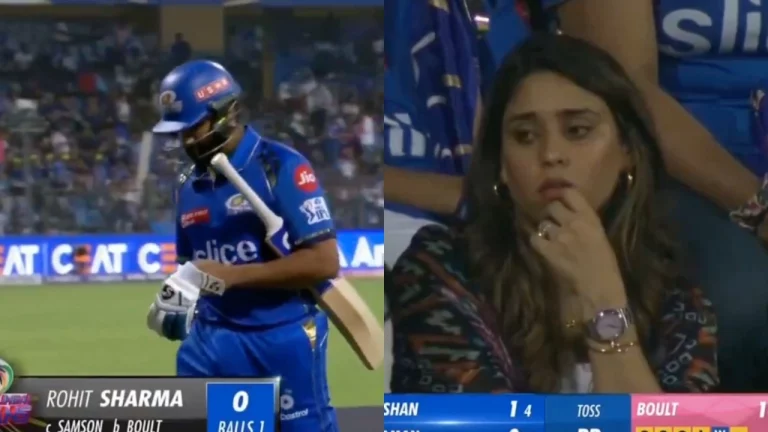 [Video] MI vs RR: Ritika Sajdeh's Sad Reaction After Rohit Sharma Got Out For Golden Duck Against Boult