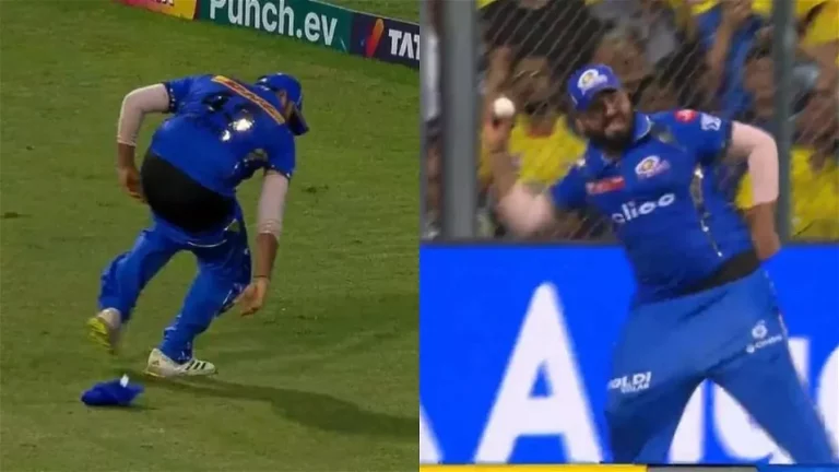 VIDEO - Rohit Sharma's Pants Come Off Completely While Trying To Take A Catch