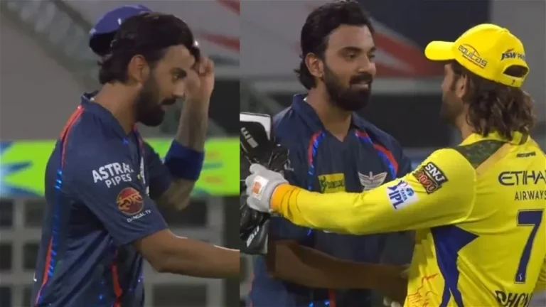 VIDEO - KL Rahul's Heartfelt Cap-Off Gesture Before Shaking Hands With MS Dhoni Has Gone Viral
