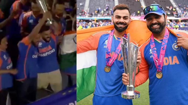 WATCH: Rohit Sharma And Virat Kohli Lifting The World Cup Trophy Amidst Lakhs Of Fans In Marine Drive