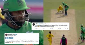 "A Retired Player Smashing The Number 1 T20 Bowler," Fans React To Kieron Pollard Hitting 5 Sixes Against Rashid Khan In The Hundred