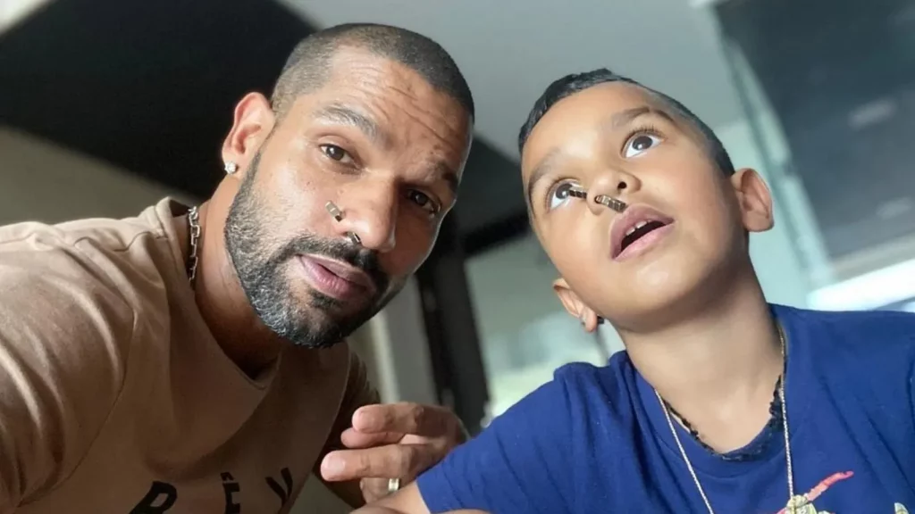 shikhar dhawan with son zoravar