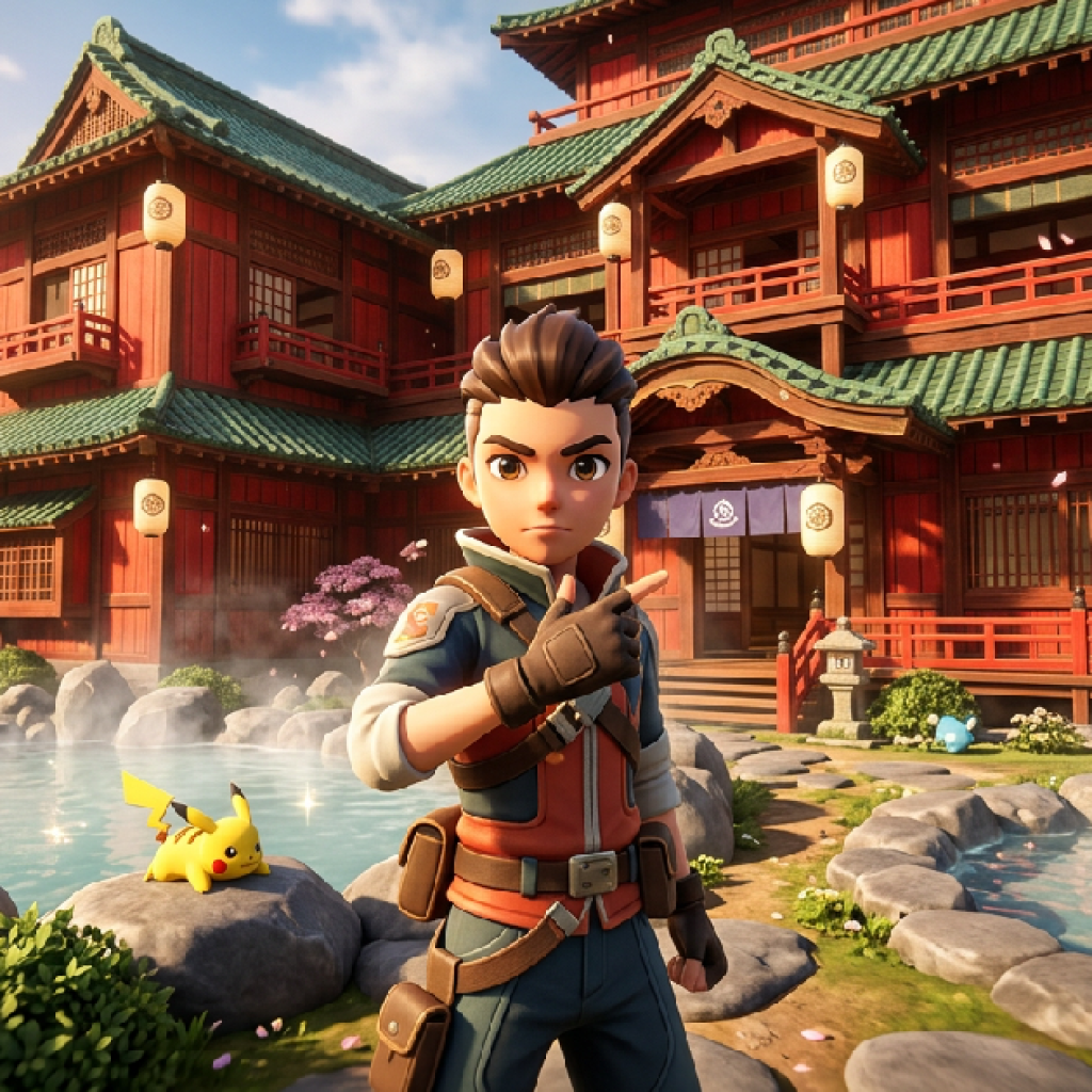 포켓몬 포코피아 유저가 재현한 지브리 스타일 온천장 화제