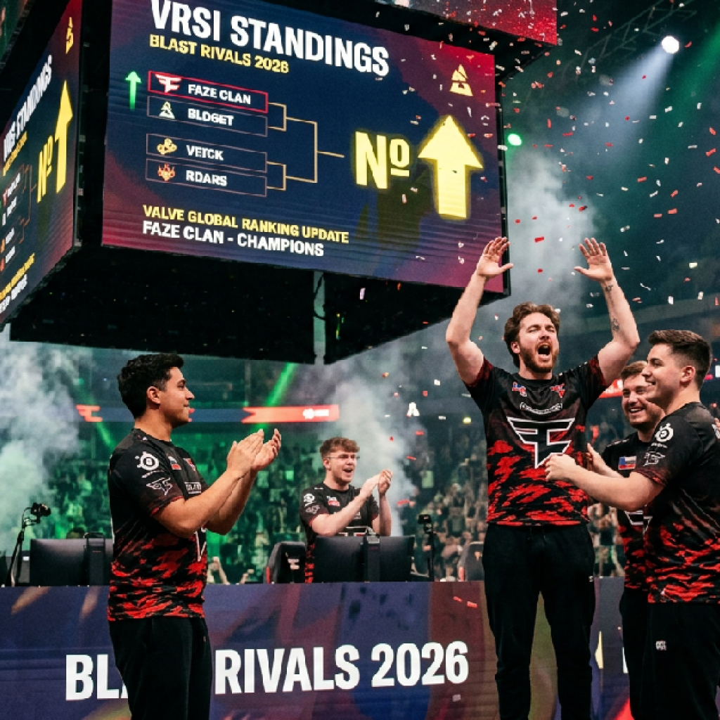 เปิดบทวิเคราะห์ FaZe Clan อันดับพุ่งแรงในตาราง VRS หลังโชว์ฟอร์มแกร่งในศึก BLAST Rivals 2026